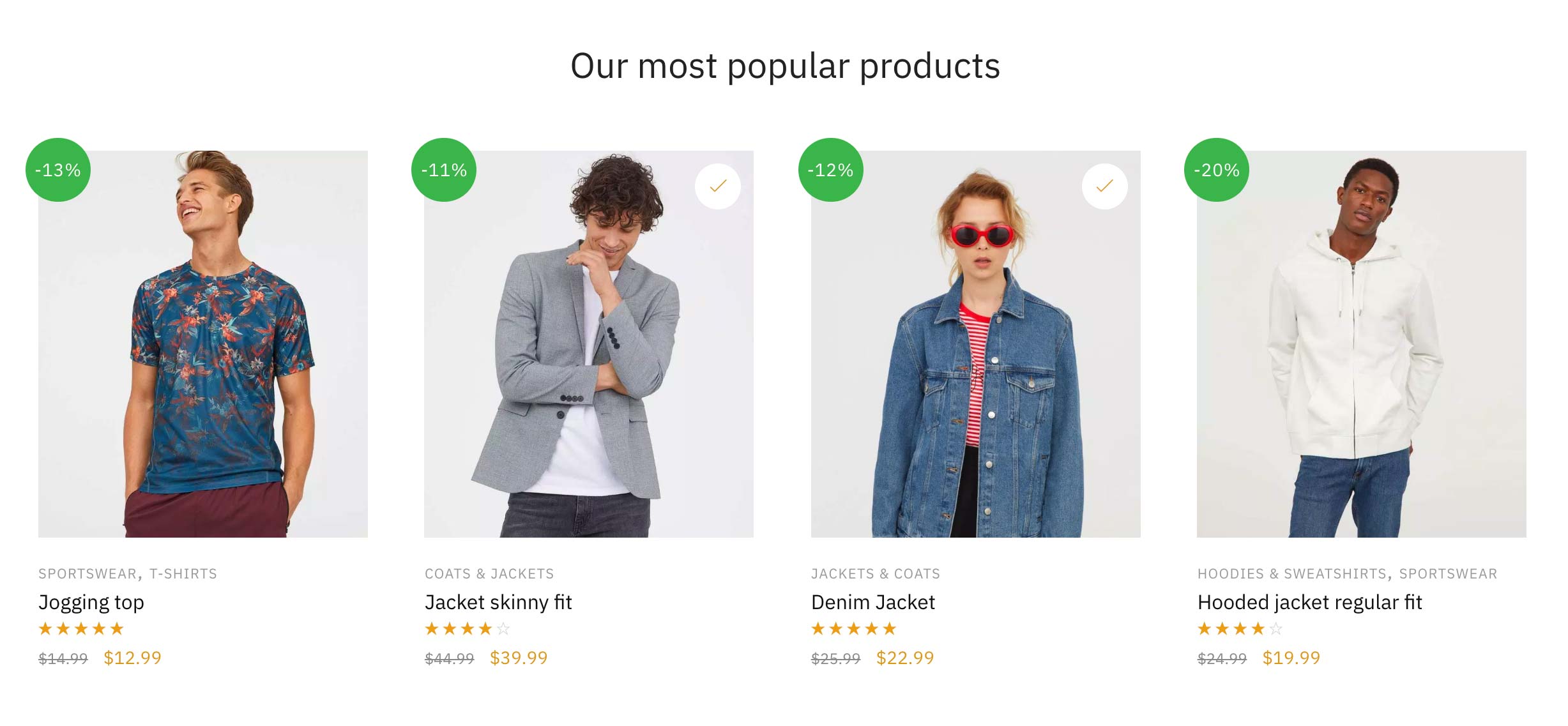 Displaying the most popular products in your store